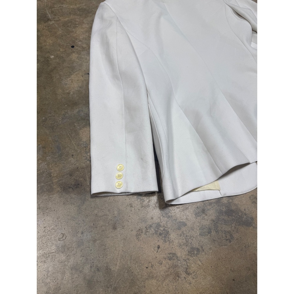 Vintage Levi Strauss & Co White Blazer Jacket Two Button Patch Pockets Womens M - Picture 14 of 16